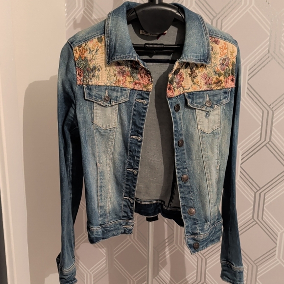 stradivarius Jackets & Blazers - Stradivarius Blue Denim Jacket with Pink Accent